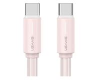 USAMS Kabel USB-C/USB-C 1m SJ73460W różowy - 1569152 - zdjęcie 1
